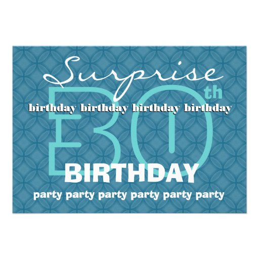 30th SURPRISE Birthday Powder Blue Circles W485 Card