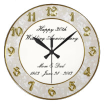 30th Wedding Anniversary Clock at Zazzle