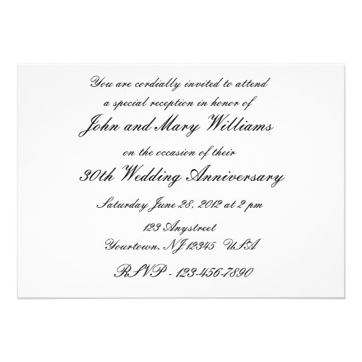 30th Wedding Anniversary Invitation