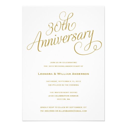 30TH | WEDDING ANNIVERSARY INVITATIONS (front side)