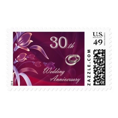 30th Wedding Anniversary Postage Stamps Stamps
