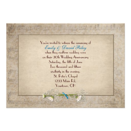 30th Wedding Anniversary Vow Renewal Custom Invite