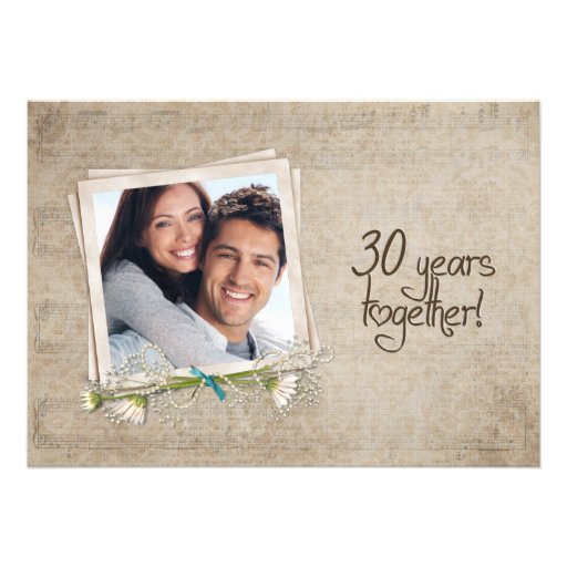 30th Wedding Anniversary Vow Renewal Custom Invite (front side)