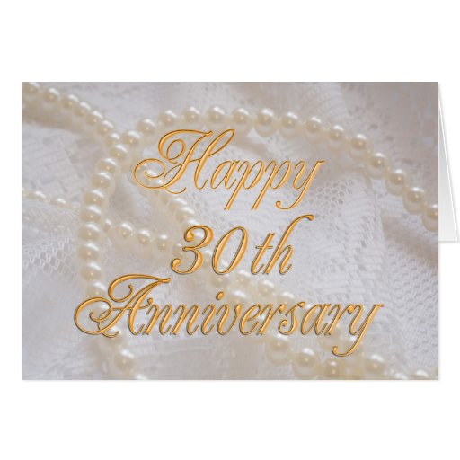 30th-wedding-anniversary-with-lace-and-pearls-card-zazzle