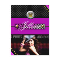 311-#2 SWEET SIXTEEN QUEEN INVITATION postcards