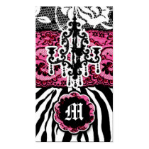311- 2 WILD MIX N' MATCH ZEBRA PINK business cards