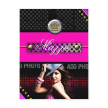 311-#4 SWEET SIXTEEN QUEEN INVITATION postcards