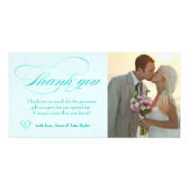 311 All Aqua Elegant Thank You Photo Card Heart photo cards