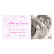 311 All Pink Elegant Thank You Photo Card Heart photo cards