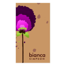 311-ALLURING PURPLE ALLIUM | TAN BUSINESS CARD TEMPLATE