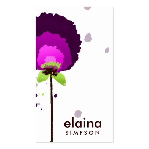 311-ALLURING PURPLE ALLIUM | WHITE BUSINESS CARD TEMPLATE (front side)