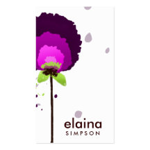 311-ALLURING PURPLE ALLIUM | WHITE BUSINESS CARD TEMPLATE