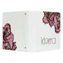 311-Aloha Hibiscus | Pink & Brown Tones Vinyl Binder
