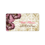 311-Aloha Hibiscus Vintage Damask Address Label