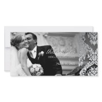 311 Alonnah Damask Silver Customized Photo Card