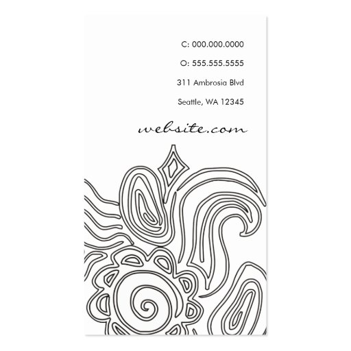 311 Ambrosia Swirl Midnight Business Card Template (back side)