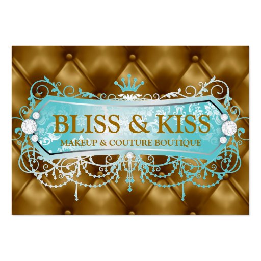 311 Aqua Bliss Golden Tuft Business Card Templates (front side)