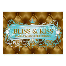 311 Aqua Bliss Golden Tuft Business Card Templates