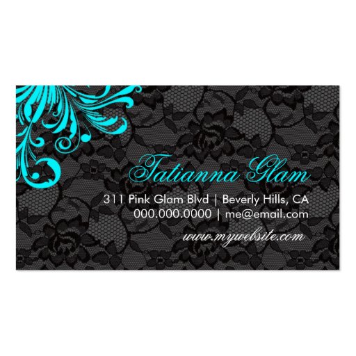 311 Aqua & Lace Hair By Business Card (back side)