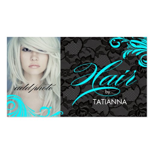 311 Aqua & Lace Hair By Business Card (front side)