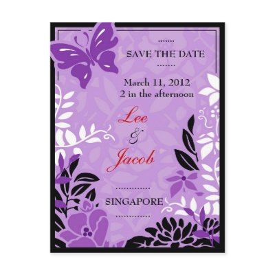 311-ASIAN GARDEN SAVE THE DATE POSTCARD by Jill311