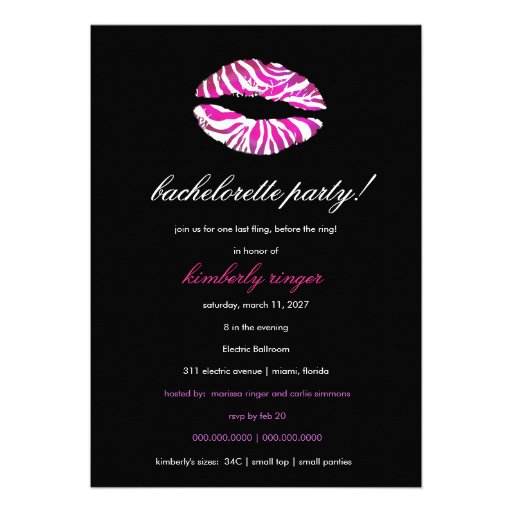 311-Bachelorette / Lingerie Party Invite