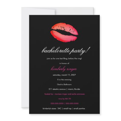 311-Bachelorette / Lingerie Party Invite RED by Jill311