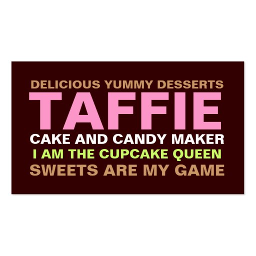 311 Baker / Desserts Business Card Templates (front side)
