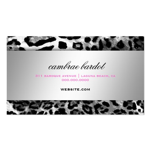 311 Baroque Boutique Leopard Business Card Templates (back side)
