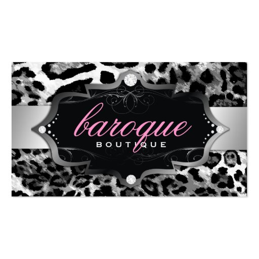 311 Baroque Boutique Leopard Business Card Templates (front side)