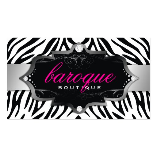 311 Baroque Boutique Zebra Business Card (front side)