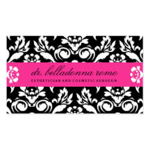 311-Belladonna Damask Hott Pink Business Cards