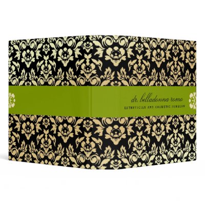 311-Belladonna Damask Lime Vinyl Binder by Jill311