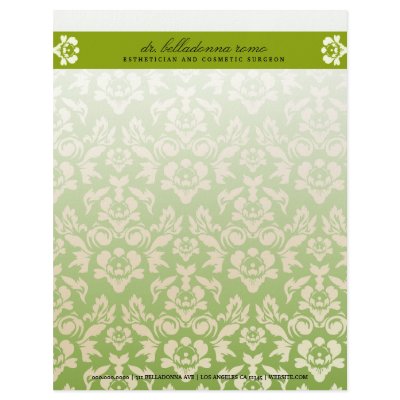 311-Belladonna Damask Lime Letterhead by Jill311