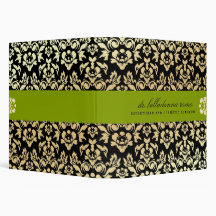 311-Belladonna Damask Lime Vinyl Binder