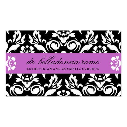 311 Belladonna Damask Purple Business Card Templates (front side)