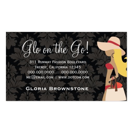 311 Bikini Fashionista Blonde Business Card Templates (back side)