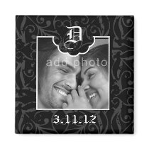 311-BLACK DAMASK SAVE THE DATE magnets