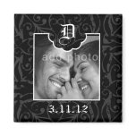 311-BLACK DAMASK SAVE THE DATE magnets
