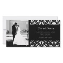 311-BLACK DAMASK WEDDING PHOTO CARD photo cards