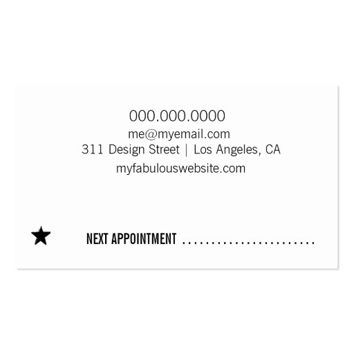 311 Black Star Polka Dots Appointment Card Business Card Template (back side)