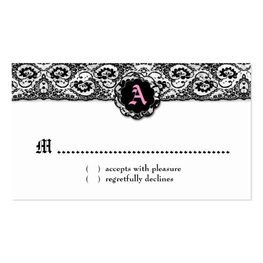 311-Black Stripes and Lace Business Card Templates (back side)