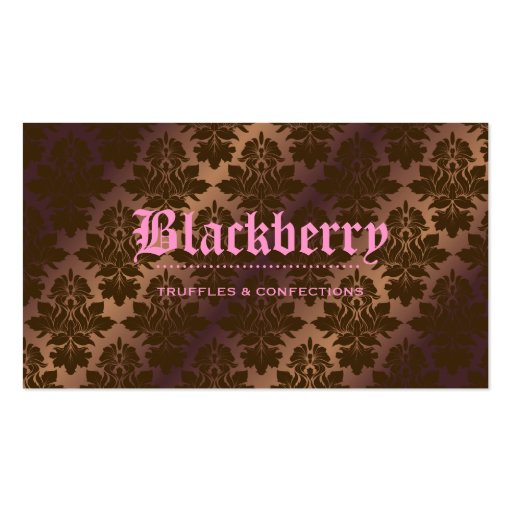 311- Blackberry "Pure" Chocolate Truffle Damask Business Card (front side)