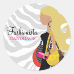 311 Blonde Fashionista Purses Zebra Sticker