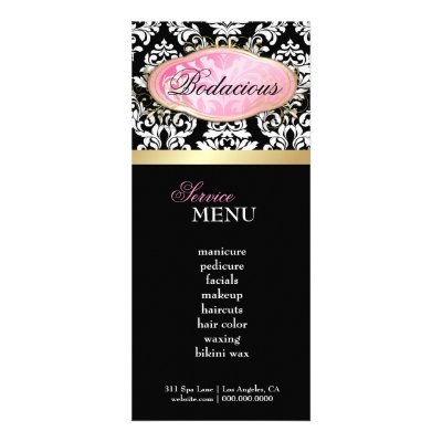 311 Bodacious Boutique Black Loyalty Card Custom Rack Cards by Jill311