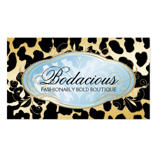 311 Bodacious Boutique Golden Leopard Spots Business Cards (front side)