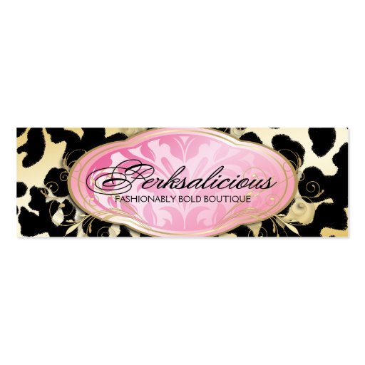 311 Bodacious Boutique Golden Leopard Spots Business Card Templates (front side)
