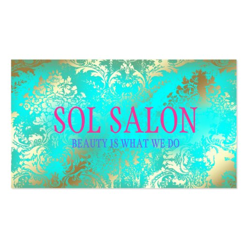 311 Boho Sol  Turquoise Spa, Salon or Boutique Business Card Templates (front side)
