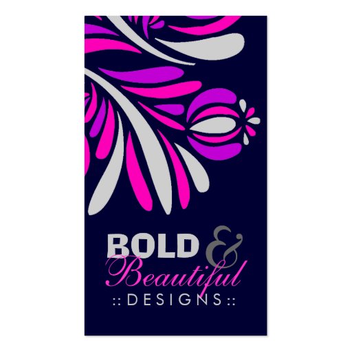 311-BOLD & BEAUTIFUL NAVY BUSINESS CARD (front side)
