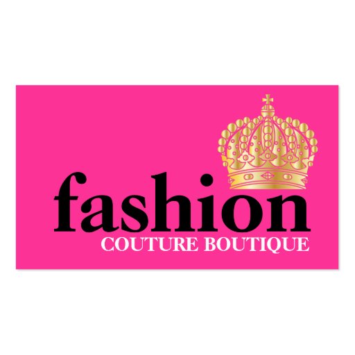 311 Bold Fashion Boutique Tiara Business Card Templates